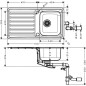 Hansgrohe Éviers - Évier encastré S4113-F340 avec égouttoir et garniture de vidage automatique, inox 43337800