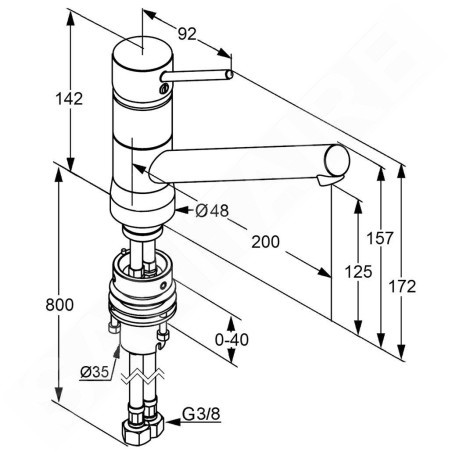 Kludi Scope - Mitigeur d’évier pour montage sous fenêtre, chrome 339380575