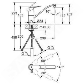 Grohe Eurosmart Cosmopolitan - Mitigeur d’évier, chrome 31161000