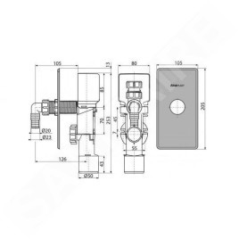 Alcadrain Siphons - Siphon de machine à laver avec aération, DN40 et DN50, plastique/acier inoxydable APS3P