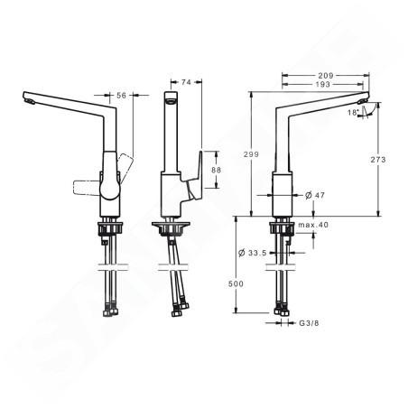 Hansa Twist - Mitigeur d'évier, noir mat 0920220333