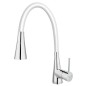Novaservis Ferro - Mitigeur d'évier avec bras flexible et douchette, blanc / chrome 70720,0B