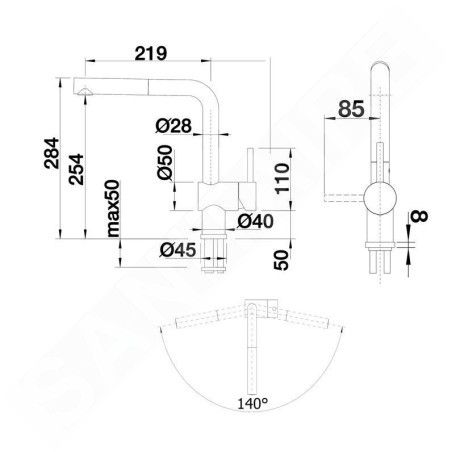 Blanco Linus S - Mitigeur d'évier avec bec extractible, acier 526242