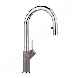 Blanco Carena S - Mitigeur d'évier avec douchette extractible, gris/chrome 526930