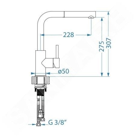 Alveus Zeos Monarch - Mitigeur d'évier avec bec extractible, anthracite 1136504