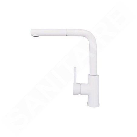 Alveus Zeos - Mitigeur d'évier avec bec extractible, blanc 1136506