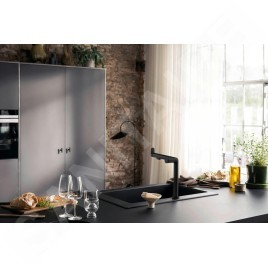 Hansgrohe Aqittura M91 - Mitigeur d'évier avec fonction de filtre, noir mat 76802670