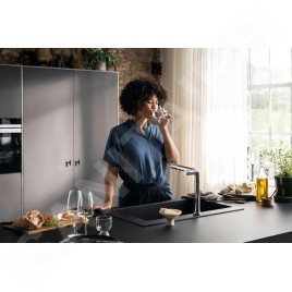 Hansgrohe Aqittura M91 - Mitigeur d'évier avec fonction filtrante, chrome 76804000