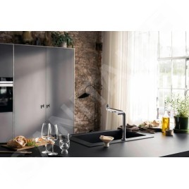Hansgrohe Aqittura M91 - Mitigeur d'évier avec fonction filtrante, chrome 76804000
