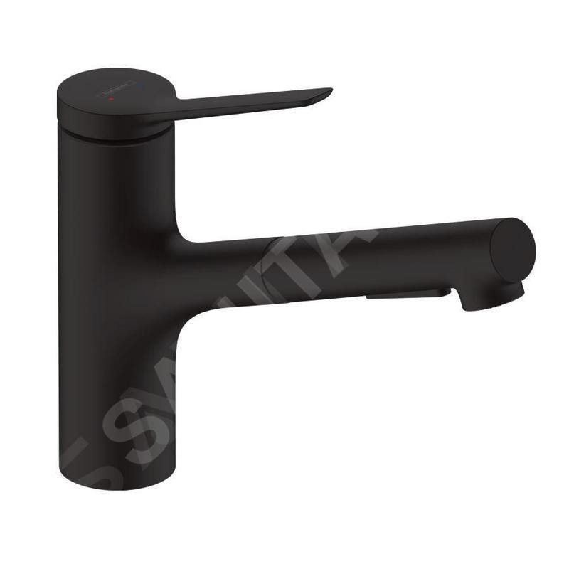 Hansgrohe Zesis M33 - Mitigeur d'évier avec douchette extractible, noir mat 74820670