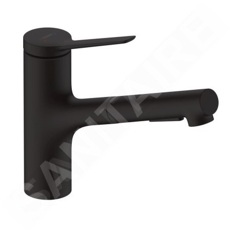 Hansgrohe Zesis M33 - Mitigeur d'évier avec douchette extractible, noir mat 74820670