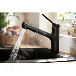 Hansgrohe Zesis M33 - Mitigeur d'évier avec douchette extractible, noir mat 74820670