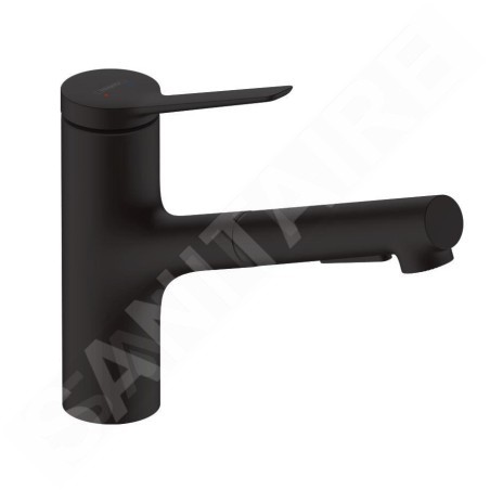Hansgrohe Zesis M33 - Mitigeur d’évier avec douchette extractible, sBox, noir mat 74821670