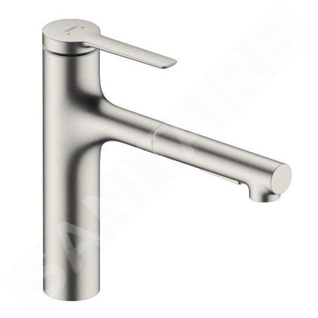 Hansgrohe Zesis M33 - Mitigeur d’évier avec douchette extractible, aspect inox 74822800