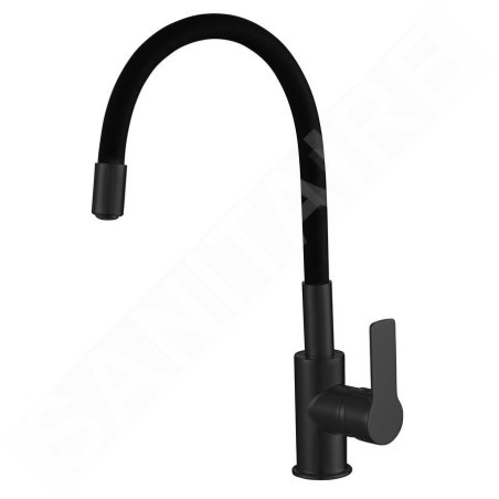 Aqualine Lore - Mitigeur d’évier avec bras flexible, noir mat 1106-70B