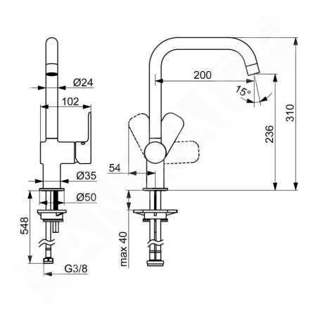 Hansa Basic - Mitigeur d’évier, chrome 55562203