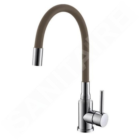 Alveus Mintas - Mitigeur d’évier avec bras flexible, chrome/beige 1144428