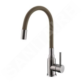 Alveus Mintas - Mitigeur d’évier avec bec flexible, inox brossé / beige 1144429