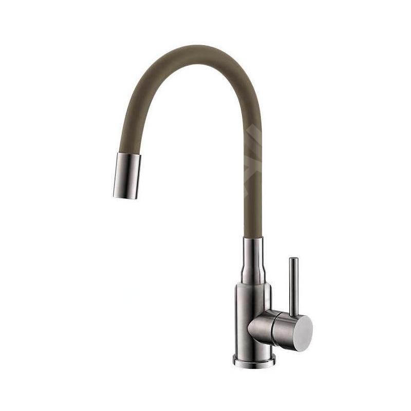 Alveus Mintas - Mitigeur d’évier avec bec flexible, inox brossé / beige 1144429