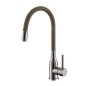 Alveus Mintas - Mitigeur d’évier avec bec flexible, inox brossé / beige 1144429