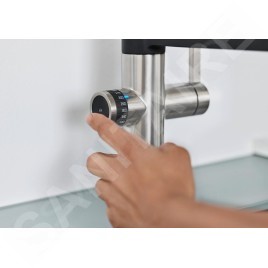Blanco EVOL-S Pro - Mitigeur d’évier avec bras flexible, douchette et fonction filtrante, inox/noir 526311