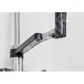 Blanco EVOL-S Pro - Mitigeur d’évier avec bras flexible, douchette et fonction filtrante, inox/noir 526311