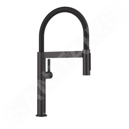 Blanco Culina S - Mitigeur d'évier avec bras flexible et douchette, noir mat 527468