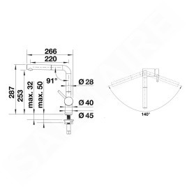 Blanco Linus S - Mitigeur d’évier avec bec extractible, platine 527699