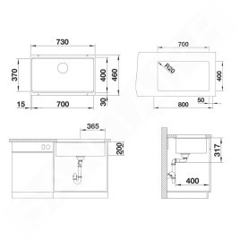 Blanco Etagon 700 - Évier en silgranit 70x40 mm, avec accessoires, anthracite 527765