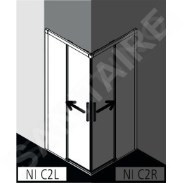 Kermi NICA - Porte de douche C2L, 100x200 cm, gauche, argent brillant/verre transparent NIC2L10020VPK