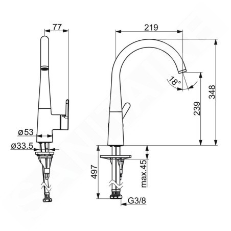 Hansa Designo - Mitigeur d'évier, acier brossé 5101228380