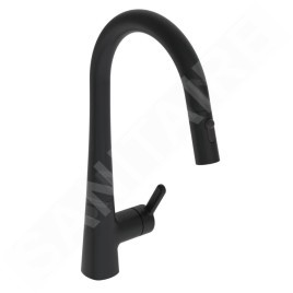 Hansa Designo - Mitigeur d’évier avec douchette extractible, noir mat 5136228333