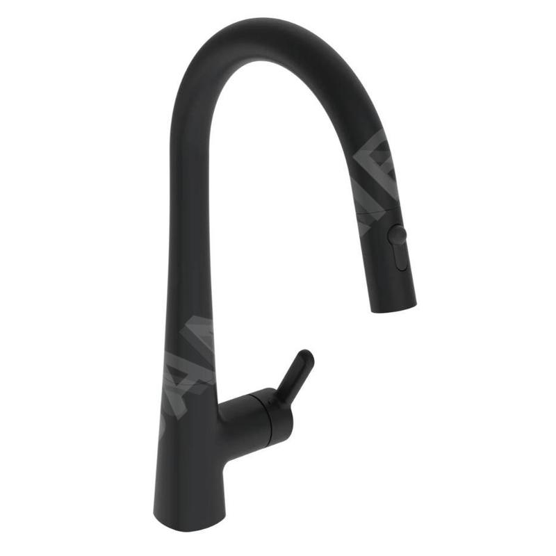 Hansa Designo - Mitigeur d’évier avec douchette extractible, noir mat 5136228333