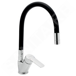 Novaservis Metalia 54 - Mitigeur d’évier avec bras flexible, chrome/noir 54014F,0C