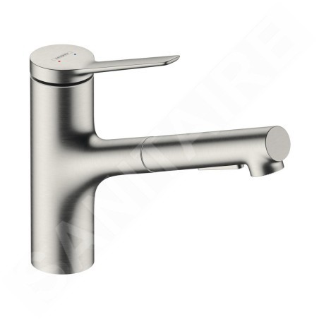 Hansgrohe Zesis M33 - Mitigeur d'évier 150, avec douchette extractible, aspect inox 74800800
