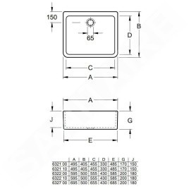 Villeroy & Boch O.novo - Évier en céramique à poser, 595x500 mm, blanc alpin 63220001