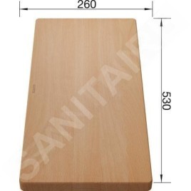Blanco Accessoires - Planche à découper à poser sur évier, 530x260 mm, hêtre 218313