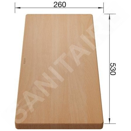 Blanco Accessoires - Planche à découper à poser sur évier, 530x260 mm, hêtre 218313