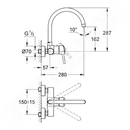 Grohe Concetto - Mitigeur d’évier, chrome 32667001
