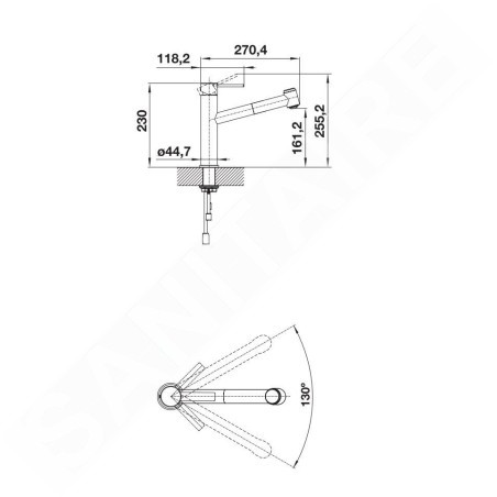Blanco Ambis S - Mitigeur d’évier avec douchette extractible, inox brossé 523119