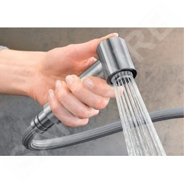 Blanco Ambis S - Mitigeur d’évier avec douchette extractible, inox brossé 523119