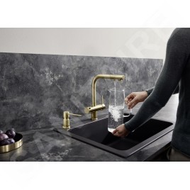 Blanco Fontas S II - Mitigeur d'évier avec bec extractible et fonction filtrante, or satiné 526694