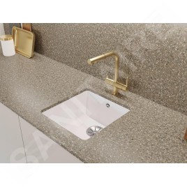 Blanco Fontas S II - Mitigeur d'évier avec bec extractible et fonction filtrante, or satiné 526694