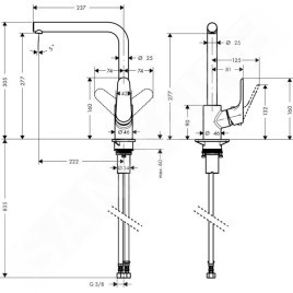 Hansgrohe Focus M41 - Mitigeur d’évier avec bec rotatif, chrome 31817000