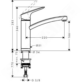 Hansgrohe Logis - Mitigeur d’évier 160 pour une installation sous fenêtre, chrome 71833000