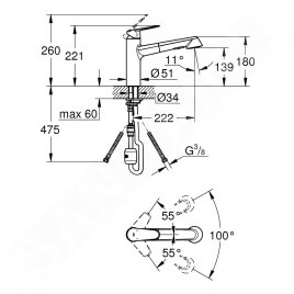 Grohe Eurodisc Cosmopolitan - Mitigeur d’évier, chrome 32257002