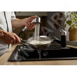 Blanco Wega S - Mitigeur d'évier avec douchette extractible, noir / chrome 526428