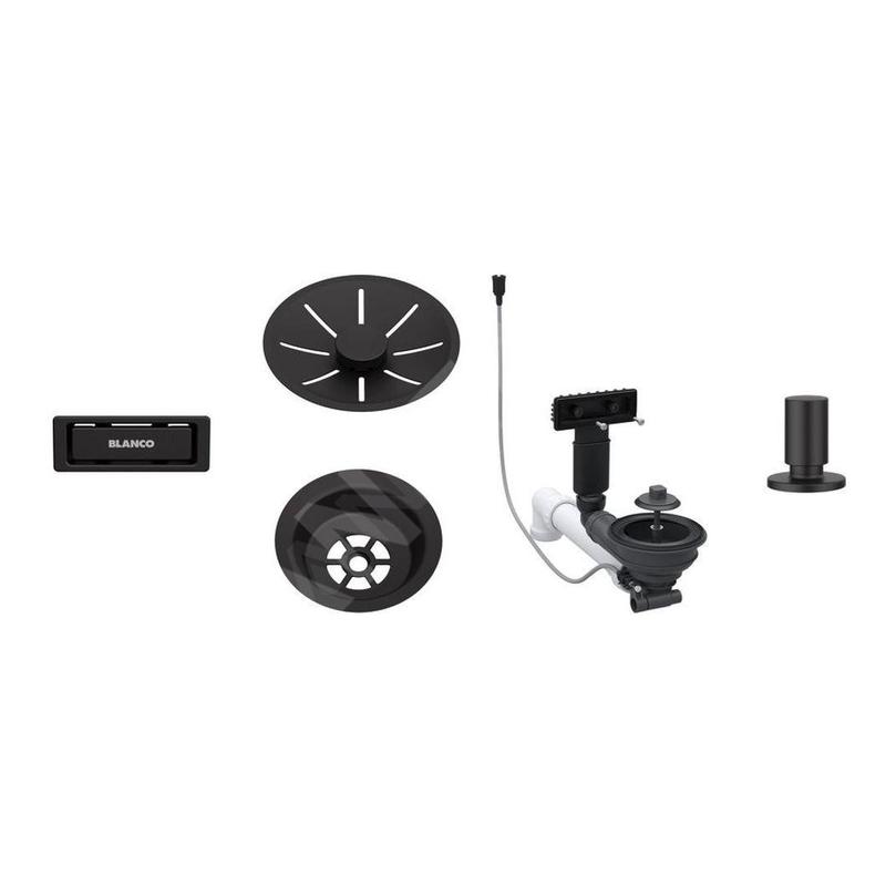 Blanco Accessoires - Kit de vidage InFino, avec commande excentrique, noir mat 207426