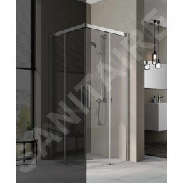 Kermi NICA - Porte de douche C2R, 83x200 cm, droite, argent brillant/verre transparent NIC2R08320VPK