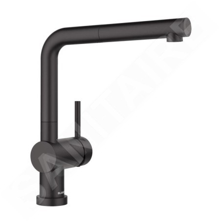 Blanco Linus S-F - Mitigeur d’évier avec bec extractible, rabattable sous la fenêtre, noir mat 527523